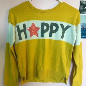 Yellow/gold “Happy” sweater